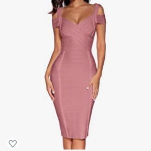 NWOT Wow couture mauve bandage mini dress